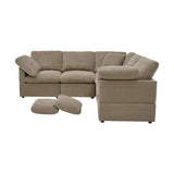 Modular Cloud Sofa With Freely Configurable Corner, L - Shaped Living Room Sofa - Camel