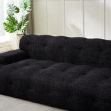 Cloud Series Minimalist Button Tufted Square Arm 3 Seater Sofa
