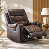 Heated Massage Recliner With Remote Control - Brown