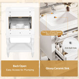 Retro Design Bathroom Vanity With Sink, 2 Drawer Storage Cabinet