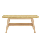 Coffee Table With Double Layer Storage For Living Rooms - Wood