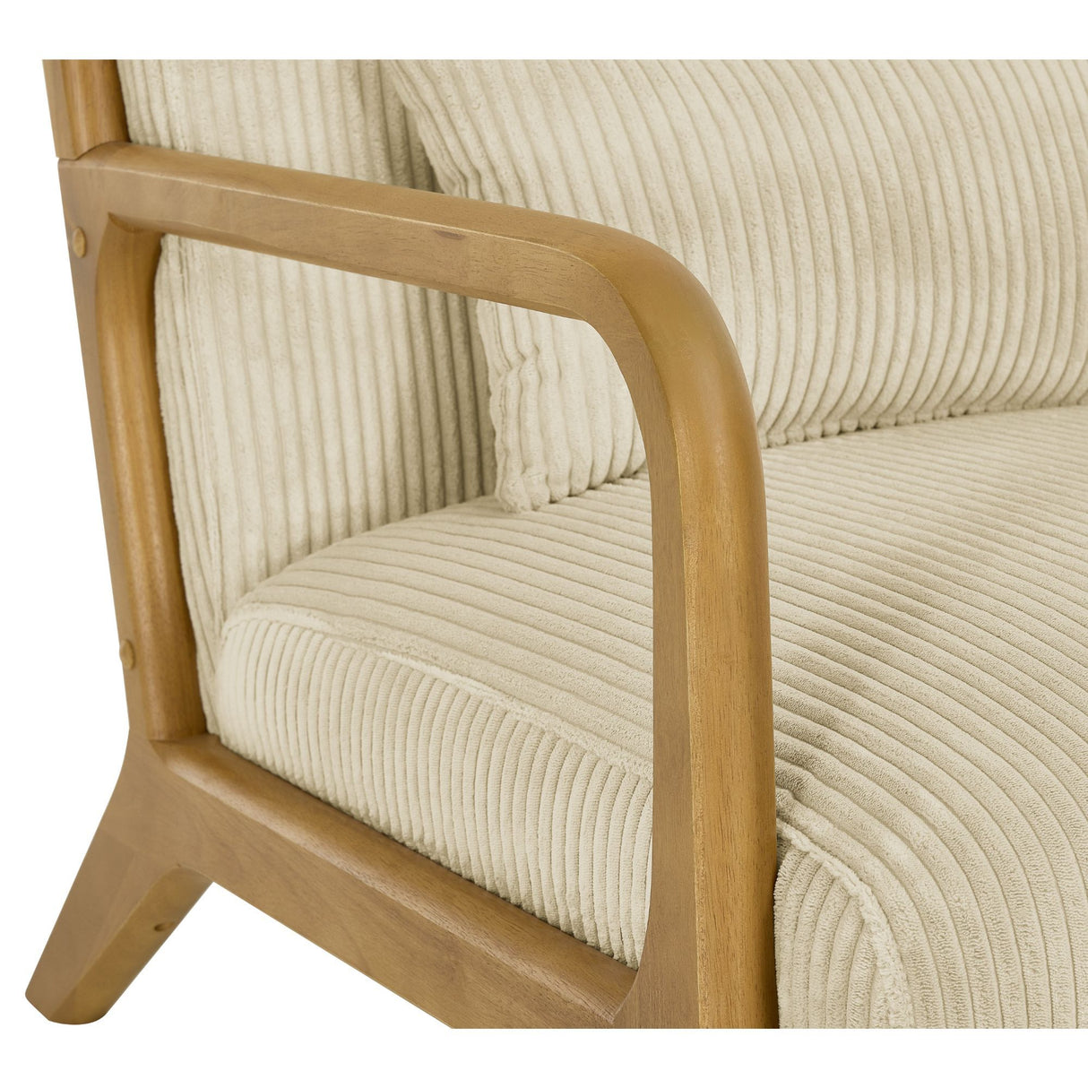 Upholstered Armchair With Back Support Pillow