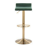 Ale - Contemporary Adjustable Height Barstool With Swivel With Oval Footrest (Set of 2)