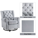 Glider Chair With Swivel - Gray