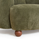 Clubchair, Bucket Chair, Decorative Sofa With Pillow, For Living Roon - Olive Green