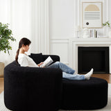 L - Shape Boneless Cloud Couch With 2 Throw Pillows For Living Room