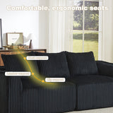 Minimalist 3 Seater Sofa With Curved Lines And Gently Sloped Backrest