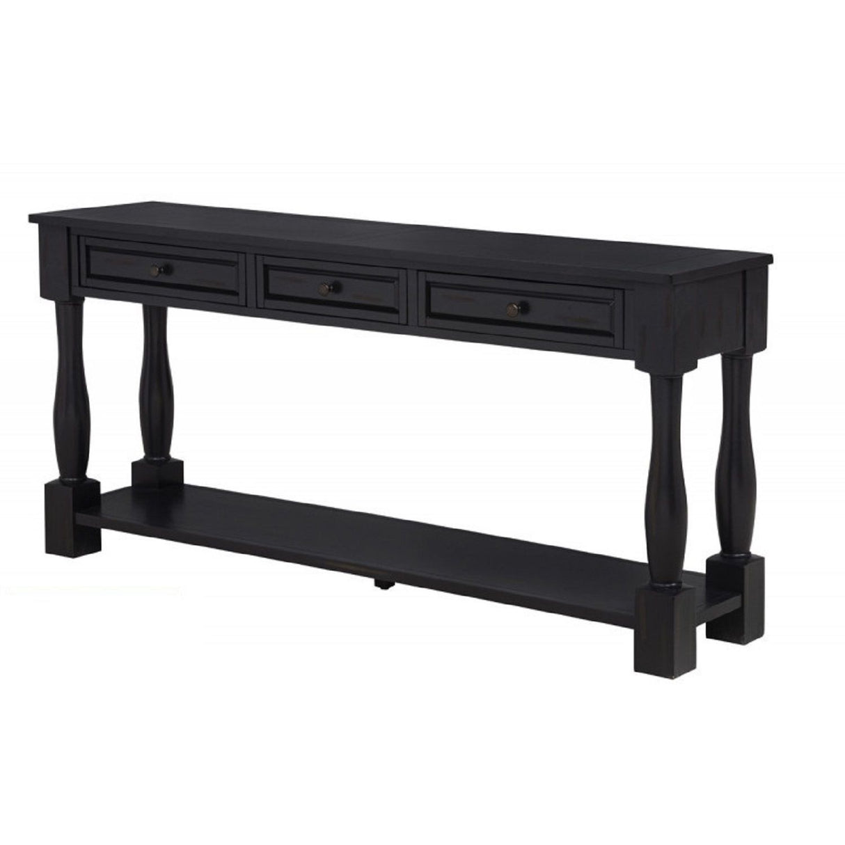 Long Console Table With Drawers And Shelf
