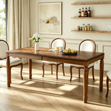 Rectangular Dining Table With Framed Top And Turned Legs - Walnut