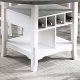 Counter Height Dining Table With Built In Lazy Susan And Storage Shelves