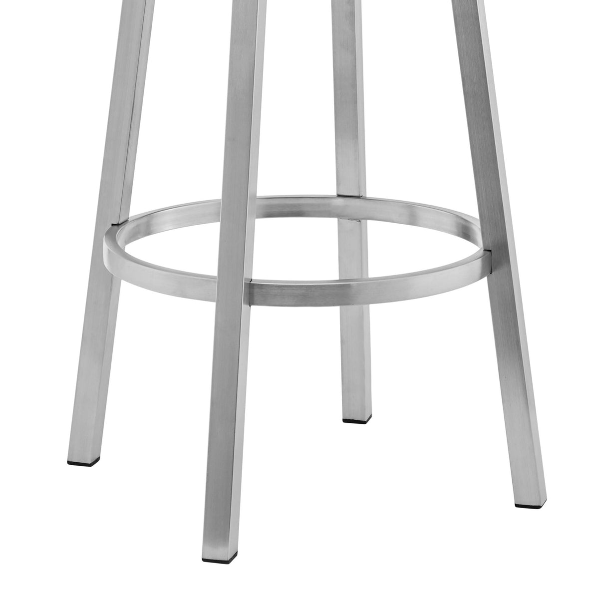 Lorin - 26" Faux Leather And Brushed Stainless Steel Swivel Bar Stool - Gray