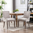 Ultra Side Dining Chair,Thickened Fabric Chairs With Neutrally Toned Solid Wood Legs, Bronze Nail Head (Set of 2) - Chair Sets - Alpine Outlets