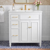 Freestanding Bathroom Vanity With Sink, Soft Close Door, Tip Out Drawer