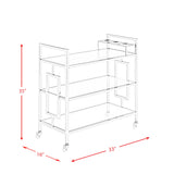 Ezra - Serving Bar Cart - Chrome