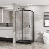 Corner Sliding Shower Door Combo With Base (No Drain Kit)