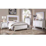 Contemporary Nightstand With Crocodile Textured Trim