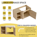 Wall Mounted Bathroom Vanity & Sink, Storage Shelves & Soft Close Door