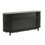 Fluted Sideboard Buffet Cabinet With Sliding Doors And Adjustable Shelves