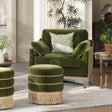 Pasadena - Wide Modern Farmhouse Accent Arm Chair - Olive Green - Arm Chairs - Alpine Outlets