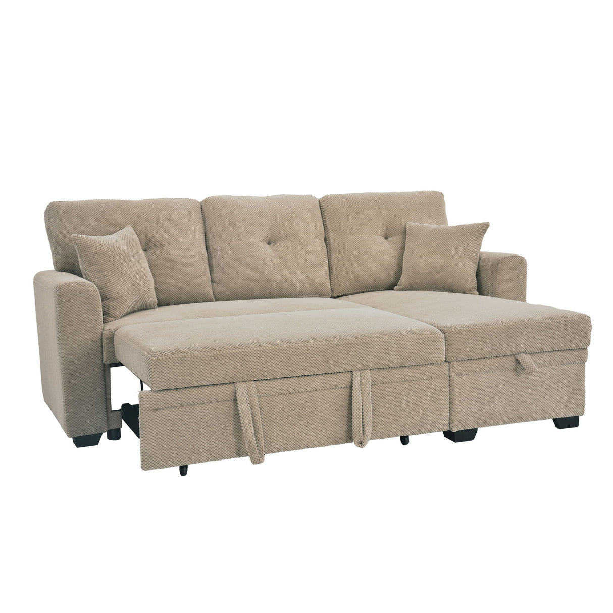 Sleeper Sectional With Pull Out Bed, Reversible Chaise