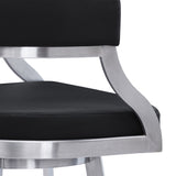Dione - Swivel Faux Leather And Brushed Stainless Steel Bar Stool