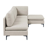 Upholstered Modular Sectional With Tall Legs, Medium Firm Seat