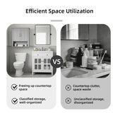 Multi Functional Wall Mounted Cabinet With Adjustable Shelves For Bathroom