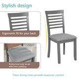 5 Pieces Modern Dining Set, Rectangular Wooden Dining Table With 4 Upholstered Chairs