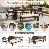Outdoor Dining Set Rectangular Table With Umbrella Hole