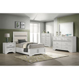 Modern Bedroom Set With Upholstered Headboard And Textured Storage