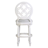 Stool With Back And Swivel Upholstered Seat