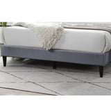 Elegant Bed With Upholstered Headboard, Platform Base