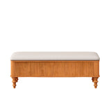 Storage Ottoman Bench For Living Room - Natural