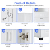 Tall Bathroom Cabinet With Tilt-Out Laundry Basket And Upper Storage