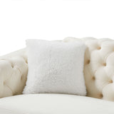 2 Seater Sofa With Button Tufted Diamond Grid & 2 Pillows For Living Room