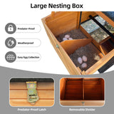 Chicken Coop, Large Outdoor Hen House With Run And Nesting Box Poultry Cage