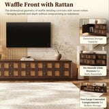 Media Console TV Stand With 6 Drawers & 2 Cabinets - Walnut
