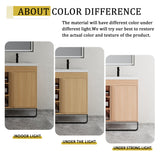 48" Freestanding Bathroom Vanity With Double Sink, 2 Soft Close Doors & 3 Open Shelves - Oak