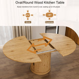 Extendable Oval Dining Table With 2 Tier Storage - Oak