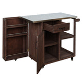 Outdoor Kitchen Island Prep Station With Lockable Wheels, Ample Storage, Towel & Spice Racks