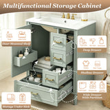 Modern Bathroom Vanity With Sink, Soft Close Doors, 3 Drawers