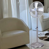 Stand Fan, 4 Blades, Rotary Knob Switch, Oscillation Function, Tilting Angle - Chrome