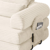 Convertible Sleeper Sofa With & Side Storage Pocket, Foldable Upholstered Couch For Living Room