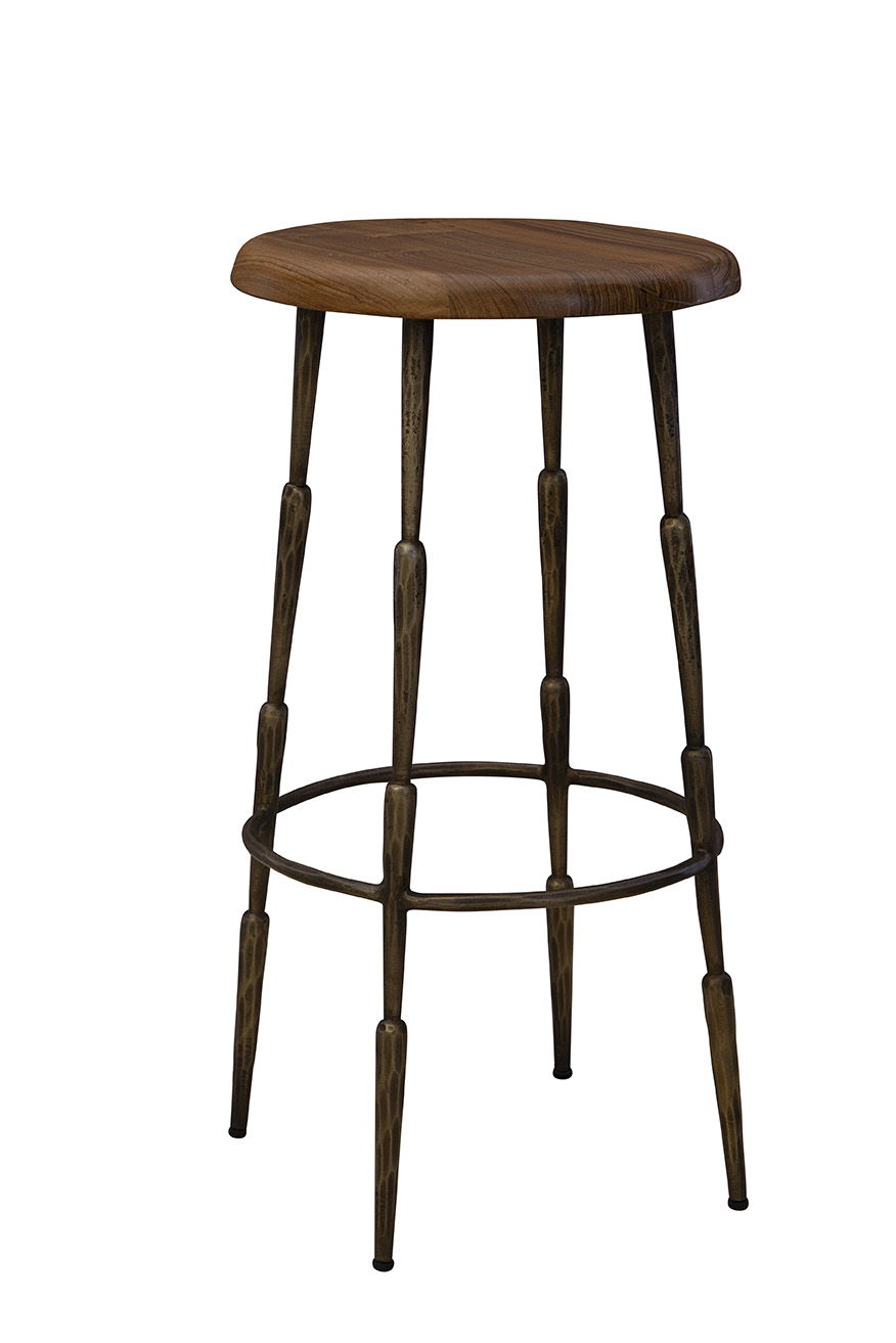 Zazu - Counter Stool - Dark Brown / Bronze