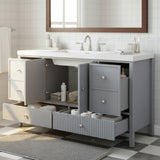 Bathroom Vanity With Separate Sink, Soft Close Doors And 4 Drawers