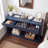 Fluted Console Table With 3 Drawers, Long Sofa Table Behind Couch For Living Room
