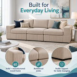 Oversized Modular Sectional Sofa 3 Piece Set, Flexible Layout For Living Room