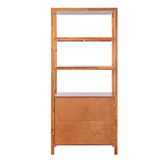 Modern Tall Storage Bookcase Cabinet With 2 Open Shelves & Double Doors
