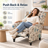 Wingback Recliner Chair With Padded Arms - Beige