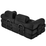 Convertible Sleeper Sofa With & Side Storage Pocket, Foldable Upholstered Couch For Living Room